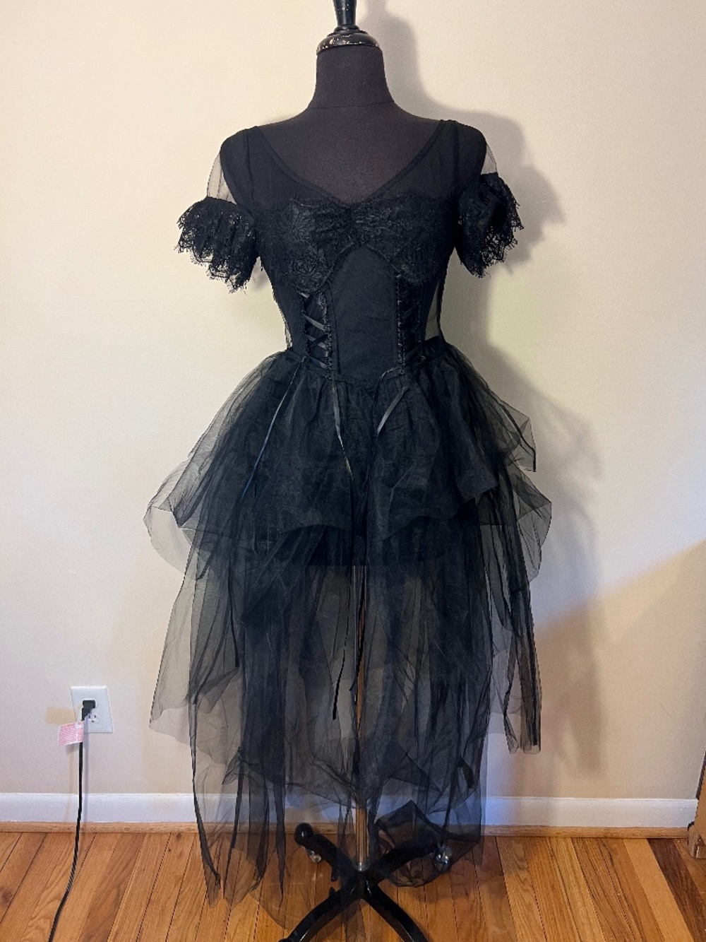 Dark in Love Fairycore Mesh Asymmetrical Maxi Dress